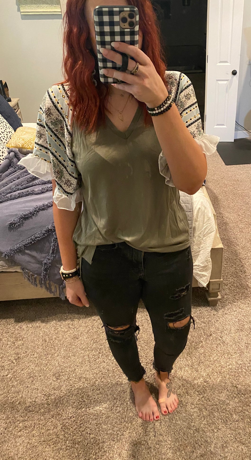 Olive Floral Sleeve