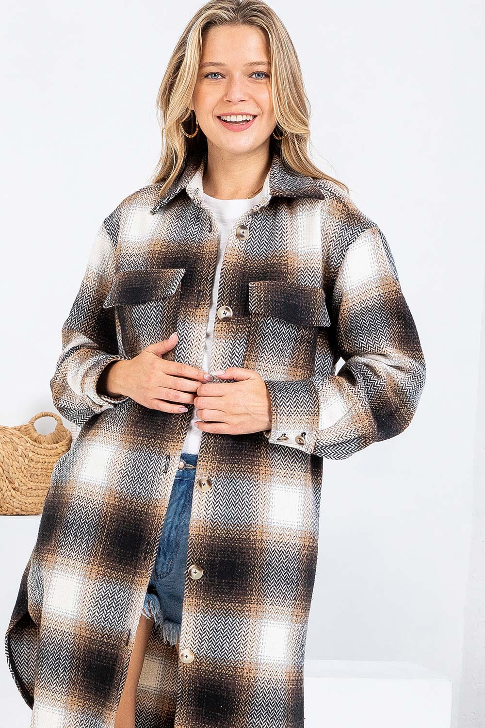 Plaid Shirt Coat